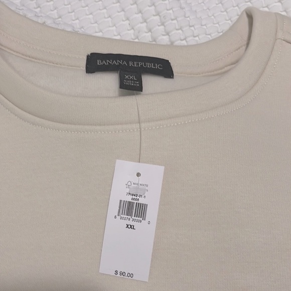 NWT Banana Republic Cream Sweatshirt XXL - Picture 5 of 6